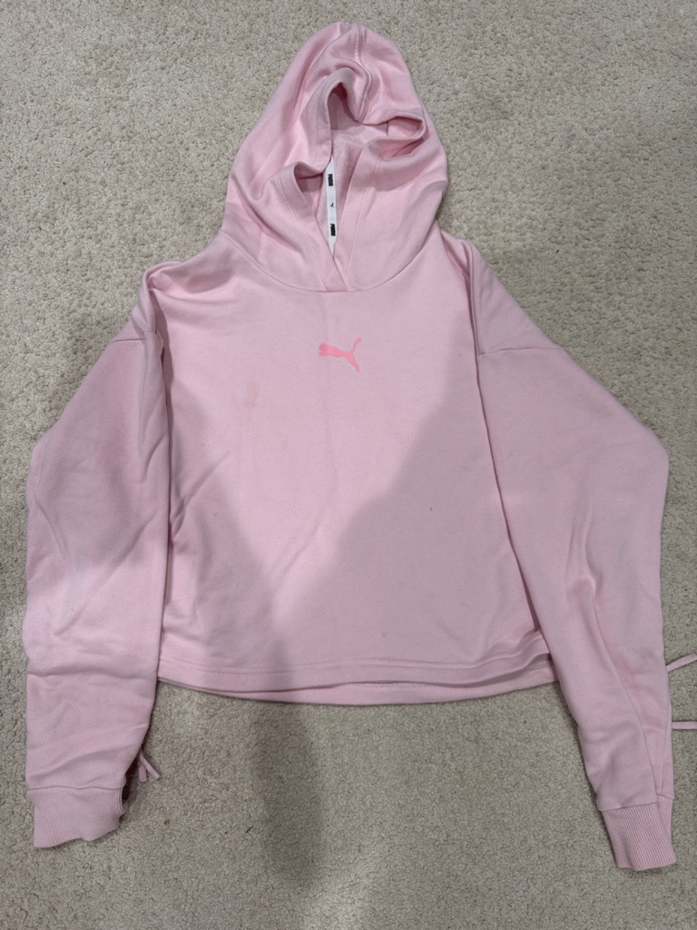 Puma Light Pink Hooded Pullover Sweatshirt